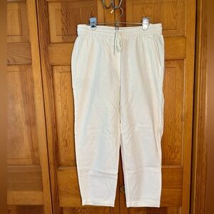 J.Crew white linen capris
